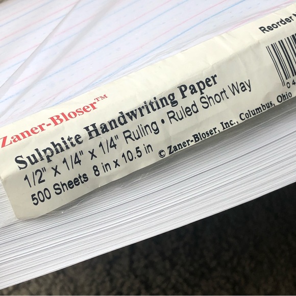 Zaner-Bloser Sulphite Handwriting Paper, Dotted Midline - Picture 3 of 5